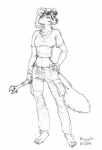 adjustable_wrench anthro clothed clothing eyewear female glasses holding_object holding_tool mechanic midriff multi_tail simple_background solo tail tools white_background wrench scott_ruggels canid canine fox mammal