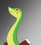 :< black_eyes bodily_fluids crying daww eyelashes female feral fiddleafox gradient_background green_body green_skin grey_background motion_lines reptile scalie scarf shaking shivering simple_background snake solo tears viridian_(fiddleafox) yellow_sclera