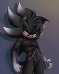 black_body green_eyes male muscular muscular_humanoid muscular_male nude pecs pose scar simple_background solo soina sega sonic_the_hedgehog_(series) cody_hedgie fan_character eulipotyphlan hedgehog humanoid mammal absurd_res hi_res pinup