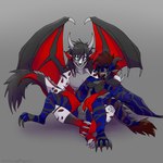 duo male male/male membrane_(anatomy) membranous_wings pesty tail tail_tuft tuft wings creepypasta mythology eyeless_jack jeff_the_killer alien dragon dreki mythological_creature mythological_scalie scalie 1:1