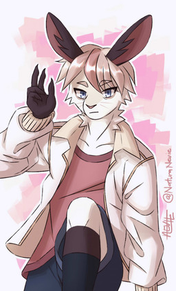5_fingers anthro blue_eyes bottomwear brown_claws claws clothed clothing eyebrows fingers footwear fur gloves_(marking) hair jacket looking_at_viewer male markings multicolored_body multicolored_fur pink_nose shirt shorts socks solo tan_eyebrows tan_hair topwear walking whiskers white_body white_fur naturanevie lagomorph leporid mammal rabbit hi_res shaded