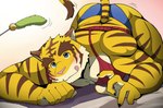 anthro biceps male muscular muscular_anthro muscular_male striped_body stripes bearlovestiger13 morenatsu torahiko_(morenatsu) felid mammal pantherine tiger