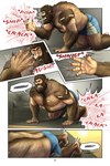 all_fours anthro awarebear bandage bear blood bodily_fluids bottomwear canid canine carpet claw_growth claws clenched_teeth clothed clothing comic curtis_(awarebear) dialogue eyes_closed foot_transformation fur fur_growth fur_pattern furniture growth hand_focus hi_res humanoid looking_at_hand male mammal muscle_growth muscular muscular_male mythological_canine mythological_creature mythology nails nipples onomatopoeia overweight overweight_male pain sharp_teeth shorts sofa solo sound_effects speech_bubble teeth text topless transformation transformation_sequence were werecanid werecanine wereursid werewolf