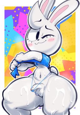 anthro balls balls_in_bikini balls_in_clothing big_butt bikini bikini_bottom bikini_top blush bottom_heavy butt clothed clothing colorful_background erection eyelashes femboy genitals head_tuft huge_hips huge_thighs humanoid_genitalia humanoid_penis hyper hyper_hips hyper_thighs ineffective_clothing male micro_bikini navel one_eye_closed penis rabbit_ears scut_tail shirt short_tail skimpy skimpy_bikini small_penis solo squeezing string_bikini swimwear tail thick_thighs topwear tuft two-piece_swimsuit wet wet_body wet_clothing wet_shirt wet_topwear white_body wide_hips ciavs ciavs_(chracter) lagomorph leporid mammal rabbit hi_res