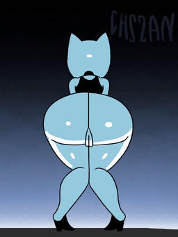 anthro big_butt bottomless bottomless_female butt butt_focus clothed clothing dancing female footwear genitals high_heels shoes solo twerking vulva chszan_chan cartoon_network the_amazing_world_of_gumball nicole_watterson felid feline mammal 2d_animation animated frame_by_frame loop