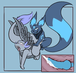 animal_genitalia animal_penis anthro balls blush bodily_fluids canine_genitalia claws clitoris cum cum_in_vagina cum_inside cumshot duo ejaculation erection female female_penetrated feral fluffy fluffy_tail fur genital_fluids genitals horn knot knotted_penis knotting looking_pleasured looking_up male male/female male_penetrating open_mouth orgasm penetration penile penis sex smile tail tail_tuft tongue tongue_out tuft vaginal vaginal_penetration vulva wings x-ray_view dumderg mythology nintendo pokemon crystal_bloom nuke_(stealthyspirit) canid canine dragon eeveelution generation_2_pokemon mammal mythological_creature mythological_scalie pokemon_(species) scalie umbreon digital_media_(artwork)