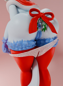 anus breasts butt christmas_clothing christmas_headwear clothing female genitals hat headgear headwear holidays legwear mistletoe plant pokemorph ribbons santa_hat solo stockings tail tongue underwear vulva zhenash christmas nintendo pokemon eeveelution generation_1_pokemon generation_4_pokemon glaceon pokemon_(species) 3d_(artwork) blender_(artwork) digital_media_(artwork) hi_res