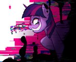 female glitch hair horn purple_hair smile solo white_eyes wings marenlicious friendship_is_magic hasbro my_little_pony mythology twilight_sparkle_(mlp) equid equine mammal mythological_creature mythological_equine winged_unicorn hi_res