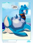 absurd_res anus countershading dialogue digital_media_(artwork) english_text fan_character female feral generation_1_pokemon genitals hi_res lapras lapras_paradise nintendo number page_number pokemon pokemon_(species) presenting pussy scarf screamoshaymin solo text url