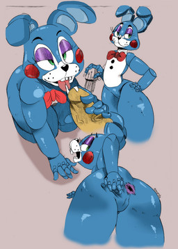 anthro anus blue_body blue_fur blush bodily_fluids bow_(feature) bow_tie buckteeth butt cum cum_on_tongue disembodied_penis duo electric_guitar erection eyelashes femboy fur genital_fluids genitals green_eyes guitar handjob humanoid_genitalia humanoid_penis machine male male/male musical_instrument nipples open_mouth penile penis plucked_string_instrument sex solo_focus string_instrument teeth thick_thighs tongue tongue_out papayathebun five_nights_at_freddy's five_nights_at_freddy's_2 scottgames toy_bonnie_(fnaf) animatronic lagomorph leporid mammal rabbit robot robot_anthro hi_res lol_comments