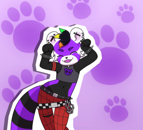 alternative_fashion anthro dancing male punk scene_(fashion) unknown_artist caramelldansen lux_flare ailurid mammal red_panda animated animated_gif animation_meme frame_by_frame meme redraw short_playtime