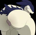 2018 2020 absurd_res alpha_channel anthro anthrofied anus backsack balls big_balls big_butt blue_body blue_fur budge_(artist) butt butt_focus digital_drawing_(artwork) digital_media_(artwork) freckles fur generation_2_pokemon genitals heart_symbol hi_res looking_at_viewer looking_back male mammal nintendo nude open_mouth pokemon pokemon_(species) presenting presenting_hindquarters pupils red_eyes sharp_teeth simple_background small_pupils smile solo tan_body tan_fur teeth thick_thighs tongue transparent_background typhlosion