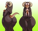 anthro big_butt butt clothed clothing eyes_closed female huge_butt huge_hips huge_thighs nun rear_view short_stack solo tail thick_tail thick_thighs tight_clothing wide_hips arkanman piko_(simplifypm) kobold scalie 6:5 absurd_res hi_res