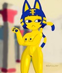 blue_nipples blue_pussy bored breasts clothing egyptian egyptian_clothing egyptian_headdress feline_ears feline_tail female genitals looking_away nipples nude nude_female paws pussy solo deafcucumber animal_crossing nintendo ankha_(animal_crossing) felid humanoid mammal absurd_res hi_res