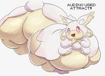 anthro big_butt blush breasts butt female fur long_ears obese obese_anthro obese_female overweight overweight_anthro overweight_female pink_eyes smile solo thick_thighs white_body white_fur wide_hips veryfilthything nintendo pokemon generation_6_pokemon mammal mega_audino mega_evolution pokemon_(species) absurd_res hi_res