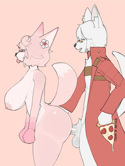 accessory anthro balls big_breasts big_butt big_penis black_nose breasts butt cherry_blossom clothed clothed_male clothing duo facial_piercing female flower flower_in_hair fluffy fluffy_hair food fur genitals hair hair_accessory kemono male male/female nipples nose_piercing nude nude_female penetration penis piercing pink_body pink_hair pizza plant prunus_(flower) selfship sex short_hair side_view simple_background tail text thick_thighs tongue tongue_out vaginal vaginal_penetration white_body white_fur white_hair rasetaa shantohru capcom devil_may_cry dante_(dmc) shanty canid canine fox mammal colored hi_res spanish_text