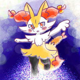 accessory ambiguous_anthro ambiguous_gender anthro arms_out biped blush blush_stickers bow_ribbon digitigrade dipstick_tail food front_view hair_accessory hair_bow hair_ribbon looking_at_viewer markings object_in_tail on_one_leg ribbons shrimp_(food) snout solo standing tail tail_markings annyui0611 nintendo pokemon braixen canid generation_6_pokemon mammal pokemon_(species) 1:1 2024 digital_drawing_(artwork) digital_media_(artwork) full-length_portrait hi_res japanese_description portrait translated_description