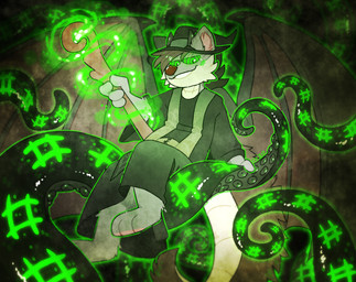 anthro biped blurred_background brown_nose clothing fur glowing hat headgear headwear male membrane_(anatomy) membranous_wings solo staff tail tentacles wings wizard_hat year crownedvictory mythology domestic_cat dragon felid feline felis hybrid mammal mythological_creature mythological_scalie scalie 2020 colored dated digital_drawing_(artwork) digital_media_(artwork) hi_res shaded signature