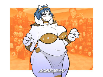 2_horns 4_fingers anthro armor bandeau belly big_breasts bottomwear bracers breasts bulging_breasts claws cleavage clothed clothing cosplay costume crossover_cosplay curvy_figure eyelashes female finger_claws fingers floppy_ears fur halloween_costume holidays horn huge_breasts huge_hips huge_thighs loincloth long_ears mature_anthro mature_female navel overweight overweight_anthro overweight_female photo_background red_eyes shoulder_pads skimpy solo text thick_thighs topwear tribal tribal_clothing voluptuous voluptuous_anthro voluptuous_female white_body white_fur wide_hipped_anthro wide_hipped_female wide_hips wig aabramsart halloween nintendo star_fox undertale undertale_(series) krystal_(star_fox) toriel boss_monster_(undertale) bovid caprine goat mammal 2025 artist_name crossover digital_drawing_(artwork) digital_media_(artwork) photography_(artwork) watermark