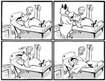 anthro bed border clothing comic_panel defeated disappointed electric_cord electrical_plug electricity electronics female furniture hospital hospital_bed hospital_room humor implied_suicide intravenous intravenous_bag joke male money monitor nurse nurse_clothing nurse_uniform sad screen shocked suicide_attempt uniform white_border kristalkarma danglebat guess_i'll_die dan_(danglebat) bat mammal absurd_res comic greyscale hi_res line_art meme monochrome