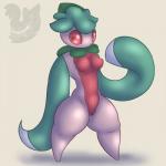 1:1 anthro anthrofied barefoot biped breasts elemental_creature erect_nipples feet female flora_fauna fomantis generation_7_pokemon genitals green_body green_skin hi_res looking_at_viewer navel nintendo nipples non-mammal_breasts nude plant pokemon pokemon_(species) posexe pussy red_body red_eyes red_sclera red_skin simple_background solo standing thick_thighs watermark white_background white_body white_skin wide_hips