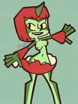 2019 4_fingers anthro anthrofied black_eyes breasts colored exposed_breasts eyebrows featureless_nipples female fingers flapple generation_8_pokemon gijinkafied green_background green_body green_nipples hair hi_res horn humanoid_face looking_at_viewer mostly_nude multicolored_body naturally_censored navel nintendo nipples open_mouth pokemon pokemon_(species) pseudo_clothing red_hair scrungis signature simple_background smile solo standing teeth thick_outline thin_eyebrows two_tone_body unicorn_horn yellow_sclera