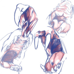 ambiguous_gender beak big_fangs fangs mouth_shot open_mouth red_tongue simple_background solo teeth tongue lionfloof ambiguous_species avian 1:1 hi_res sketch_page