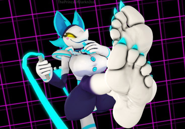 5_fingers 5_toes :3 anthro barefoot big_breasts black_body black_thighs blue_ears blue_hair blue_nails blush breasts butt butt_from_the_front claws clothing colored_nails electrical_plug_tail eyelashes feet female fingers foot_fetish foot_focus foot_on_foot gloves glowing glowing_eyes hair half-closed_eyes hand_on_chin handwear holding_object holding_weapon humanoid_feet looking_at_viewer nails narrowed_eyes no_pupils plantigrade pointy_nose soles solo toe_claws toes weapon whip white_clothing white_feet yellow_eyes yellow_sclera kiaragardevoir cryptiacurves_(modeler) deltarune undertale_(series) tasque_manager felid feline mammal 3d_(artwork) digital_media_(artwork) hi_res