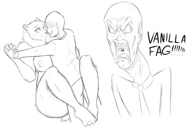 angry anthro big_breasts bottomless breasts clothed clothing dialogue duo eye_contact eyelashes female female_penetrated from_front_position grin hand_holding human_on_anthro interspecies long_neck looking_at_another lying male male/female male_penetrating male_penetrating_female missionary_position nipples nude on_back open_mouth penetration penile penile_penetration penis_in_vagina romantic romantic_couple sex smile text vaginal vaginal_penetration unknown_artist anon bear human mammal english_text hi_res monochrome