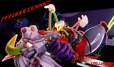 anthro arm_warmers armwear belt bodily_fluids bracelet clothed clothing dialogue disembodied_hand electricity female fondling glistening hand_on_face jewelry lying machine overstimulation partially_clothed saliva solo sparks spiked_belt spiked_bracelet spikes tongue tongue_out wire wire_play himikohellhound mayosplash_(modeler) five_nights_at_freddy's five_nights_at_freddy's:_security_breach scottgames steel_wool_studios roxanne_wolf animatronic robot absurd_res hi_res