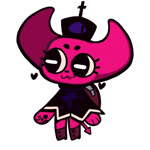 2_horns backpack big_horn black_clothing black_hat black_headwear blinking boots brown_boots brown_clothing brown_footwear circle_eyebrows clothed clothing cross eyebrows eyelashes female footwear hat headgear headwear heart_symbol horn pawpads pink_body pink_horn shoes simple_background smile solo spade_tail tail white_background qwerty_soda cult_of_the_lamb massive_monster_(studio) crackers_(qwerty_soda) demon 1:1 2024 animated digital_media_(artwork) loop no_sound short_playtime webm