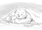 anthro book humanoid_hands male reading solo tired tiger_cub bear mammal 2016 monochrome