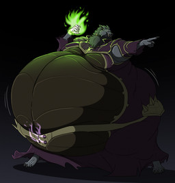 anthro armor barefoot belly belt big_belly claws clenched_teeth clothed clothing colored_fire fangs feet fire flaming_fist fur gesture green_fire hand_gesture huge_belly male morbidly_obese morbidly_obese_anthro morbidly_obese_male obese obese_anthro obese_male overweight overweight_anthro overweight_male pointing solo standing teeth hectorthewolf blizzard_entertainment warcraft canid canine canis mammal werecanid werecreature wolf worgen 2026 hi_res