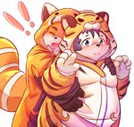 anthro belly blush clothing duo hug hugging_another hugging_from_behind kigurumi male male/male onesie overweight overweight_male xinghui00186717 tamacolle iyo_(tamacolle) tajima_(tamacolle) canid canine canis domestic_dog fox mammal hi_res