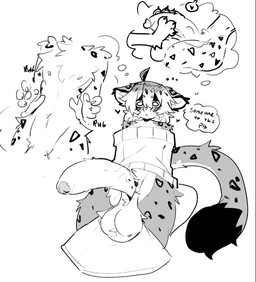 ahoge anthro aroused balls bangs big_balls big_penis black_markings blush bottomless clothed clothing duo erection feet foot_fetish foot_play footjob foreskin fur genitals grey_body grey_fur hair heart_symbol huge_balls huge_penis humanoid_genitalia humanoid_penis hung_femboy hyper hyper_genitalia hyper_penis male markings medium_hair off_shoulder penile penis sex sitting standing sweater tail text topwear vein veiny_penis waist_grab shiyaa_stuff leo_(shiyaa_stuff) felid mammal pantherine snow_leopard colored colored_sketch digital_drawing_(artwork) digital_media_(artwork) english_text flat_colors monochrome sketch