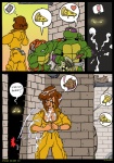 adopted_(lore) adopted_son_(lore) adoptive_father_(lore) akabur anthro april_o'neil bodily_fluids brother_(lore) brothers_(lore) comic cum dialogue donatello_(tmnt) female genital_fluids group human male mammal mask master_splinter michelangelo_(tmnt) pictographics reptile scalie sibling_(lore) speech_bubble teenage_mutant_ninja_turtles turtle