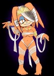 accessory alpha_channel anthro bandage barefoot breasts camel_toe echidna feet female fur hi_res jenokamui looking_at_viewer mammal monotreme mummy mummy_costume mummy_wrappings navel orange_body orange_fur sega solo sonic_adventure sonic_the_hedgehog_(series) thick_thighs tikal_the_echidna undead under_boob wraps