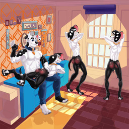aged_up anthro anthrofied backsack balls baseboard bottomwear bottomwear_down butt butt_slap chain_necklace clenched_teeth clothed clothing collar feet fingers flaccid foreskin fur furniture genitals group hands_behind_head humanoid_genitalia humanoid_penis implied_incest jewelry looking_back lying male male_anthro male_focus markings mature_anthro mature_male muscular muscular_male necklace nipple_outline nude on_front pants pants_down partially_clothed partially_retracted_foreskin pawpads penis shirt sitting slap smile sofa spank_marks spanked_butt spanking spots spotted_body tail tank_top teeth toes topwear dal101strefan 101_dalmatian_street 101_dalmatians disney dimitri_1_(101_dalmatians) dimitri_2_(101_dalmatians) dimitri_3_(101_dalmatians) dimitri_trio_(101_dalmatians) doug_(101_dalmatians) canid canine canis dalmatian domestic_dog mammal 1:1 animated colored digital_media_(artwork) hi_res brother_(lore) brothers_(lore) father_(lore) father_and_child_(lore) father_and_son_(lore) parent_(lore) parent_and_child_(lore) parent_and_son_(lore) sibling_(lore) son_(lore) triplets_(lore)