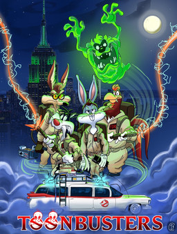 car cigarette city ecto-1 eyewear glasses group male moon new_york_city parody vehicle ghostbusters looney_tunes warner_brothers bugs_bunny egon_spengler foghorn_leghorn peter_venkman sylvester_(looney_tunes) tasmanian_devil_(looney_tunes) wile_e._coyote avian bird canid canine canis coyote dasyurid dasyuromorph domestic_cat felid feline felis galliform ghost humanoid lagomorph leporid mammal marsupial phasianid rabbit spirit tasmanian_devil hi_res