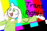 anthro clothing humor lgbt_pride male open_mouth politics shirt shitpost solo topwear worried young hopefulsparks undertale undertale_(series) asriel_dreemurr boss_monster_(undertale) bovid caprine mammal 3:2 hi_res lol_comments meme