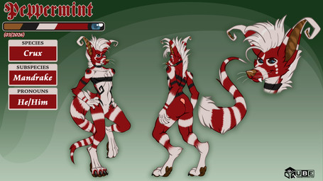 abstract_background anthro black_body black_fur blue_eyes dark_sclera digitigrade front_view fur hair hands_on_hips male markings multicolored_body multicolored_fur pawpads raised_leg rear_view red_body red_fur slim_anthro slim_male smile smiling_at_viewer striped_body striped_fur striped_markings striped_tail stripes tail tail_markings text white_body white_fur white_hair drqube crux 16:9 absurd_res headshot_portrait hi_res portrait url widescreen