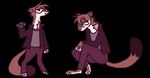 anthro barefoot brown_body brown_fur clothed clothing feet fully_clothed fur male sitting solo standing guncht aki_(guncht) long-tailed_weasel mammal mustelid musteline stoat true_musteline weasel animated short_playtime