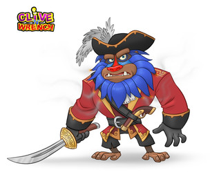 4_fingers 4_toes anthro barefoot beard belt black_belt black_bottomwear black_clothing black_gloves black_handwear black_hat black_headwear black_shorts blue_beard blue_eyes blue_facial_hair bottomwear brown_body brown_eyebrows brown_fur brown_nails brown_skin brown_toenails clothed clothed_anthro clothed_male clothing coat colored_nails eyebrows facial_hair fangs feet fingers frown frowning_at_viewer fully_clothed fully_clothed_anthro fully_clothed_male fur gloves gun handwear hat hat_feather headgear headwear holding_melee_weapon holding_object holding_sword holding_weapon light looking_at_viewer loose_feather male male_anthro melee_weapon nails open_frown open_mouth pink_tongue ranged_weapon red_clothing red_coat red_nose red_topwear right-handed shorts simple_background solo sword teeth thick_eyebrows title toenails toes tongue topwear weapon white_background luigil clive_'n'_wrench numskull_games captain_bluebeard haplorhine mammal mandrill monkey old_world_monkey primate 2017 absurd_res colored digital_drawing_(artwork) digital_media_(artwork) english_description hi_res lighting official_art shaded