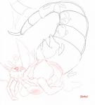 abdomen_vore ambiguous_gender ambiguous_prey anthro anthro_pred arthropod_abdomen arthropod_abdomen_penetration arthropod_abdomen_unbirthing arthropod_abdomen_vore blush duo female female_pred feral feral_prey larger_prey partially_inside penetration size_difference smaller_pred tail_outside_pussy unbirthing unusual_vore vaginal vore skeksi godzilla_(series) monsterverse mothra_(series) toho godzilla mothra arthropod insect kaiju monster reptile scalie hi_res