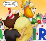 2020 absurd_res anal animal_crossing anthro bear being_watched big_butt blush brother_(lore) brother_and_sister_(lore) butt butt_grab canid canine canis charlise_(animal_crossing) deep_skin dialogue digby_(animal_crossing) domestic_dog duo_focus english_text exhibitionism female group hand_on_butt heart_symbol hi_res huge_butt human human_on_anthro interspecies isabelle_(animal_crossing) lagomorph leporid looking_at_another male male/female mammal nintendo open_mouth oral rabbit rimming sex shih_tzu sibling_(lore) sister_(lore) snake_(animal_crossing) stinkface text tongue tongue_out toy_dog villager_(animal_crossing) xmetalhusky