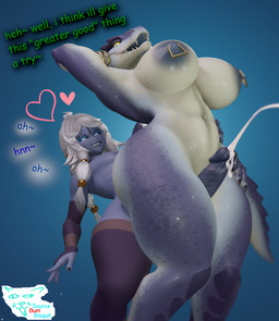 anthro areola barbell_piercing big_breasts big_penis bodily_fluids breasts cum duo ejaculation female femboy genital_fluids genitals glistening glistening_areola glistening_body glistening_breasts glistening_scales glistening_skin glistening_thighs male male/female mature_female navel navel_piercing nipple_piercing nipples orgasm penis piercing scales sex thick_thighs thigh_sex var'na sourcebumbiscuit samzan_(modeler) vulgarvictor_(modeler) warhammer_(franchise) warhammer_40000 kroxigor_(vulgarvictor) alien crocodile crocodilian kroxigor reptile scalie t'au_(warhammer) 3d_(artwork) absurd_res digital_media_(artwork) hi_res