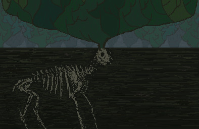 ambiguous_gender bleak_ambiance bone dirt feral plant skeleton solo surrealism demensa cervine deer mammal 2018 digital_media_(artwork) pixel_(artwork)