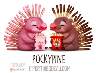 box brown_body brown_fur container duo eyes_closed female feral food fur humor male pink_body pink_fur pun simple_background smile text visual_pun whiskers white_background piper_thibodeau pocky food_creature mammal porcupine rodent digital_media_(artwork) digital_painting_(artwork) english_text painting_(artwork)