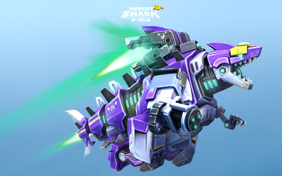 1_toe 2_fingers anthro arms_bent bent_legs black_body blue_background blue_sclera claws dorsal_fin empty_eyes fin fingers flying glowing glowing_eyes gradient_background grey_body grey_claws gun_arm head_fin jet_pack light machine male male_anthro metallic_body multicolored_body open_mouth purple_body purple_fin purple_tail sharp_teeth simple_background solo tail tail_fin teeth text text_on_body title toe_claws thomas_veyrat hungry_shark_(series) hungry_shark_world ubisoft mecha_sharkjira fish hybrid kaiju marine robot shark 16:10 2019 3d_(artwork) adobe_photoshop_(artwork) autodesk_3ds_max_(artwork) autodesk_maya_(artwork) colored digital_media_(artwork) english_description english_text full-length_portrait hi_res lighting official_art portrait shaded widescreen