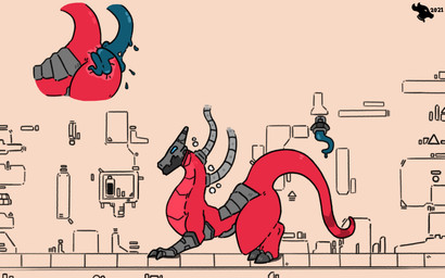 2_fingers ambiguous_gender anal anal_penetration armor battery blue_eyes claws detailed_background fangs feral fingers horn long_tail machine penetration red_body red_scales scales science_fiction scientific_instrument screen sex solo tail teeth tentacle_sex tentacles thick_thighs blackdragon4444 mythology dragon hybrid mythological_creature mythological_scalie reptile robot scalie 16:10 2021 hi_res widescreen